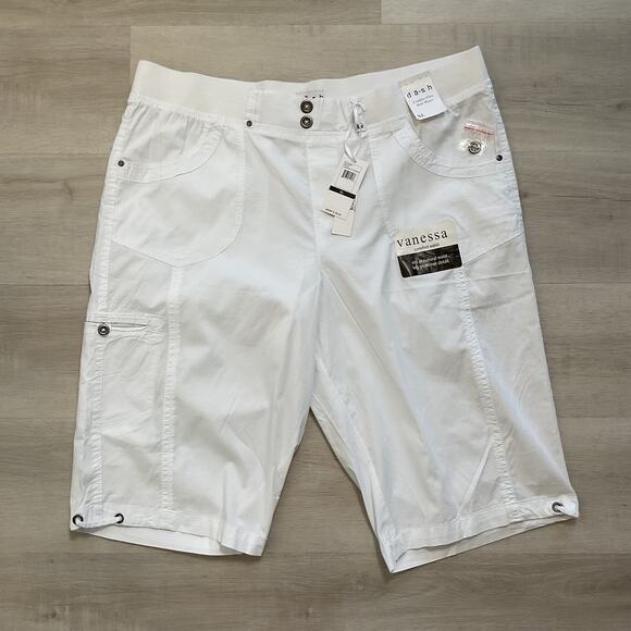 Valerie Women's Dash Flex Knit Waist Cargo Pocket Capris White PXL NWT - Picture 2 of 12